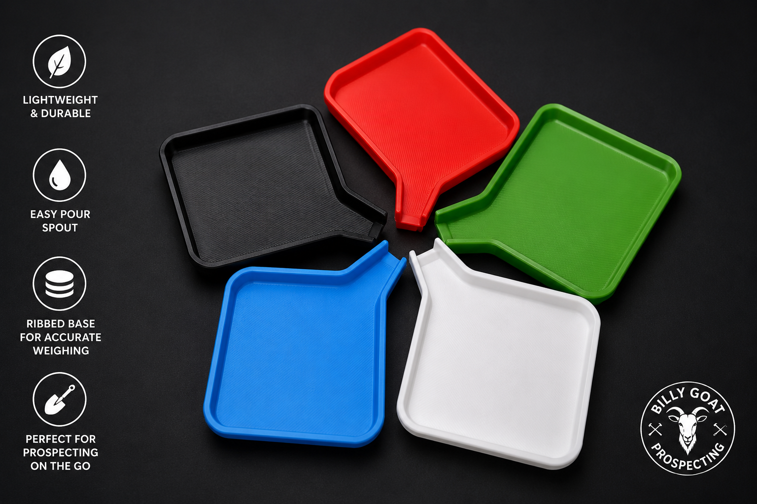 Billy Goat Prospecting – Premium Weigh Tray with Pour Spout